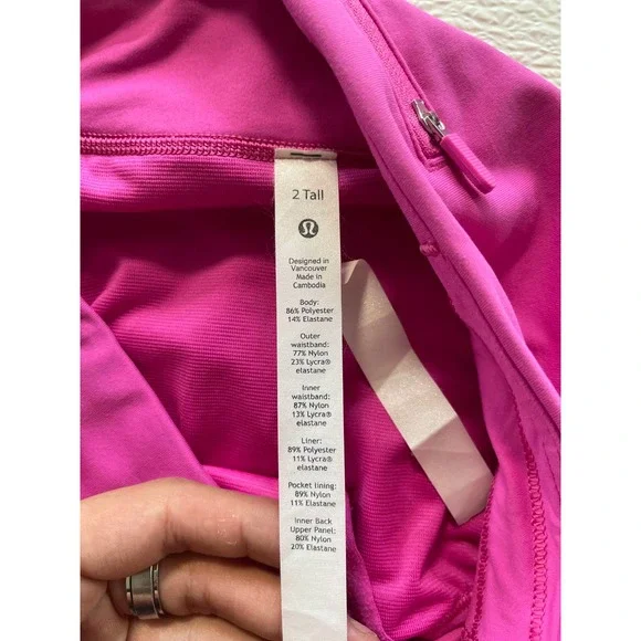 Lululemon Speed Up Short Long 4 Sonic Pink Pink Highlight High Rise Sz 2 Tall